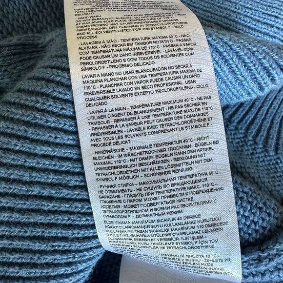 Giorgio Armani Woman Sweater Slate blue 44 Sz M/L Linen, Cotton. Logo In Front - Picture 8 of 14